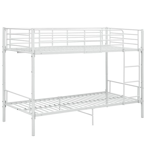  Krevet na kat bijeli metalni 90 x 200 cm Slike