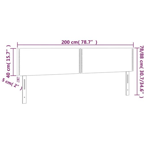  LED uzglavlje plavo 200x5x78/88 cm od tkanine Slike