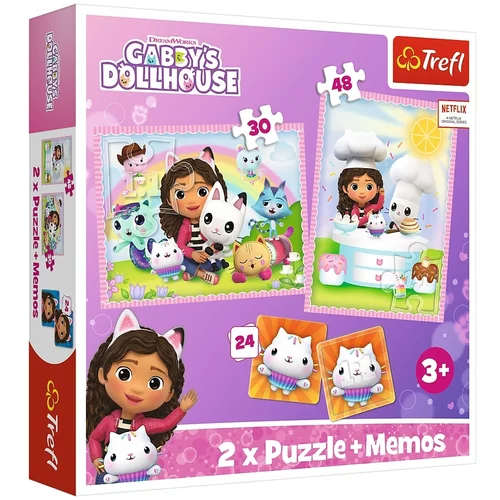 Trefl 2u1 puzzle + memo Gabby's Dollhouse