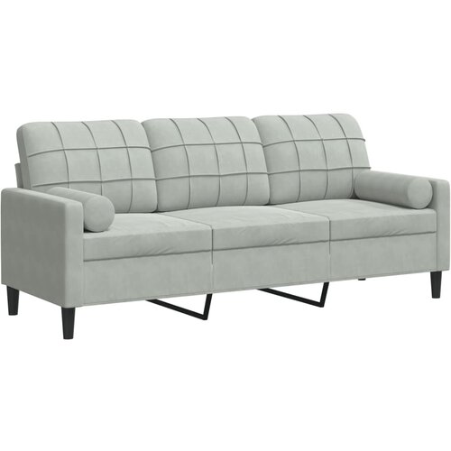 Maison Chic kavč - Sofa - Kanape trosed z okrasnimi blazinami svetlo siv 180 cm žamet, (21727878) Cene