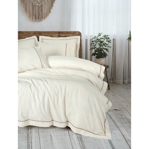 Lessentiel Maison komplet posteljine banded, 200x220 cm, braon Cene