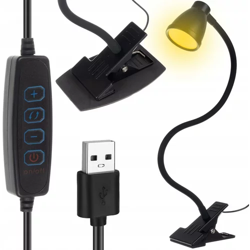 USB 24 LED gibljiva namizna svetilka 3 načini svetlobe dim. črna