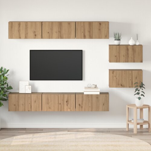  Komplet TV omaric 8 pcs artisan hrast 60 x 30 x 30 cm Cene