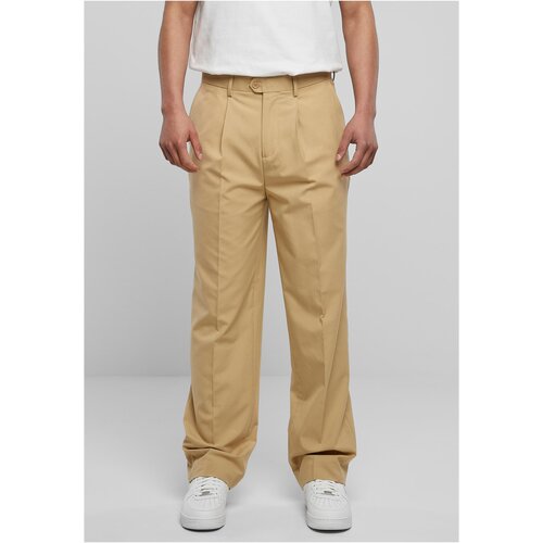 Urban Classics Straight pleated trousers in beige Slike