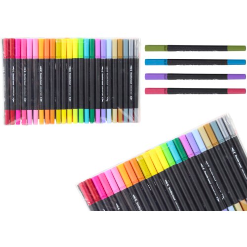  Set of 48 double-sided markers in various colors in an organizer Slike