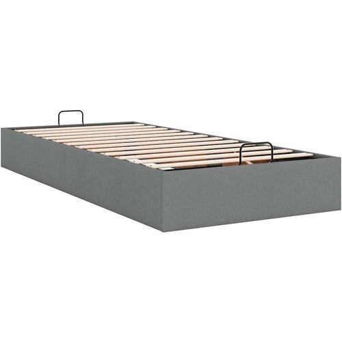 VidaXL Okvir za krevet bez madraca tamnosivi 90x190 cm od tkanine Slike