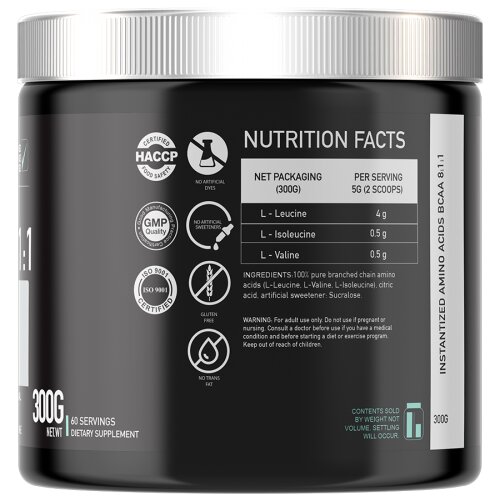 Basic Supplements bcaa pro 8:1:1 &amp;ndash; napredna formula za mi&amp;scaron;ićni oporavak i rast neutralan Slike