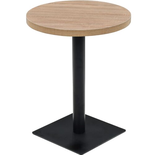vidaXL Bistro miza mediapan in jeklo okrogla 60x75 cm barva hrasta, (20945923) Cene
