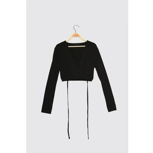 Trendyol Black Double Breasted Knitted Blouse