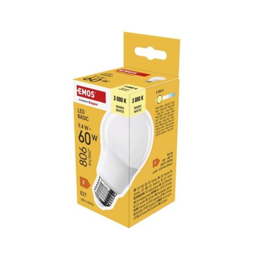  LED žarnica Basic A60 / E27 / 9,4 W (60 W) / 806 lm / Toplo bel Slike