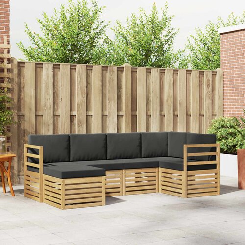  Set vanjskih sofa 6 pcs Bijela i antracit Poliester Cijene