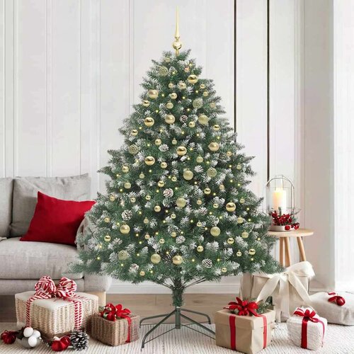 vidaXL Umestno božično drevo med 300 LED Zelena 126 x 126 x 180 cm Cene