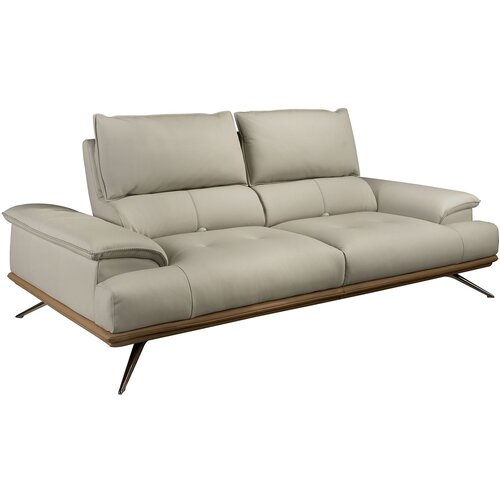 Angel Cerdá Grey taupe leather 3-seater sofa, (5000076648) Cene
