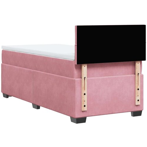 vidaXL Box spring postelja z vzmetnico roza 100x200 cm žamet Cene
