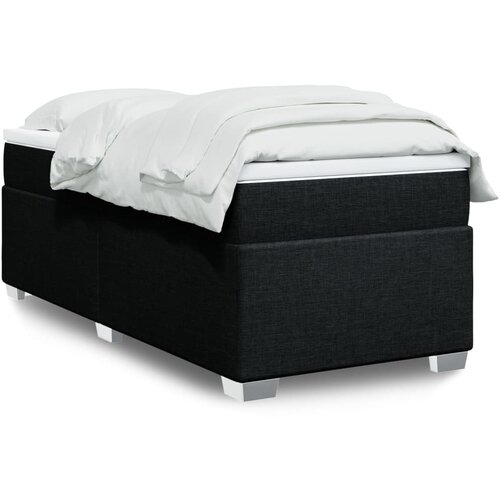 vidaXL Box spring postelja z vzmetnico črn 90x190 cm blago Cene