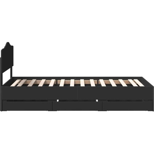  Okvir za krevet Crna 90 x 200 cm Inženjersko Drvo - Crna 90 x 200 cm Slike