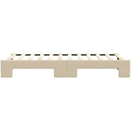  Dnevni krevet na razvlačenje krem 80 x 200 cm od tkanine Slike