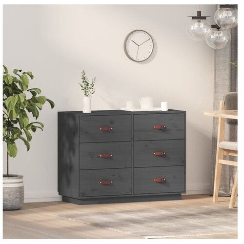  Komoda siva 100x40x75 cm trdna borovina Cene