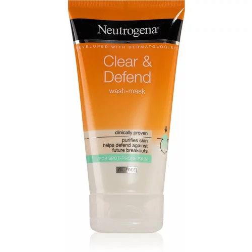 Neutrogena Clear & Defend Wash-Mask 2v1 čistilna maska ​​in gel za obraz 150 ml za ženske