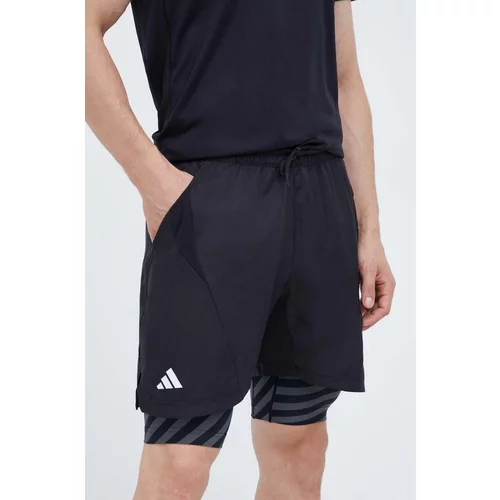 Adidas Kratke hlače za vadbo črna barva
