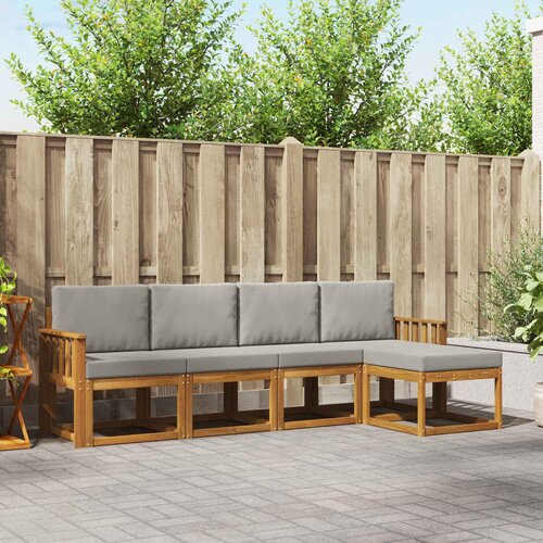  Set vanjskih sofa 5 kom. Prirodna i svijetlo siva Smeđa 249 x 122,5 x 73 cm Cene