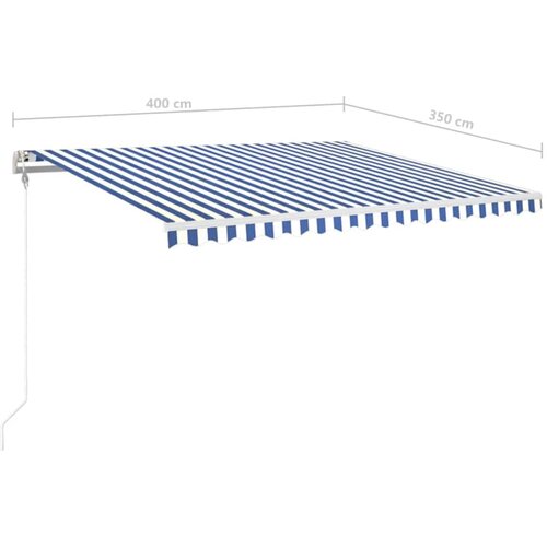  Automatska tenda sa senzorom LED 400x350 cm plavo-bijela Slike