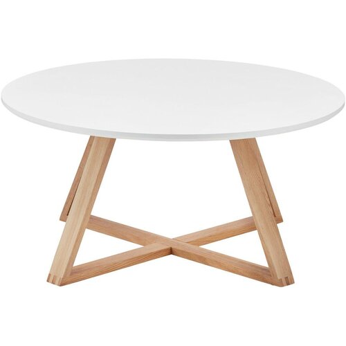 Bessagi Home klubska miza mattia, bela, hrast, &amp;Oslash; 80 cm Slike