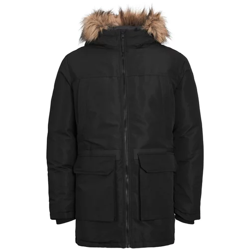 Jack & Jones Zimska jakna 'EWING' svetlo rjava / črna