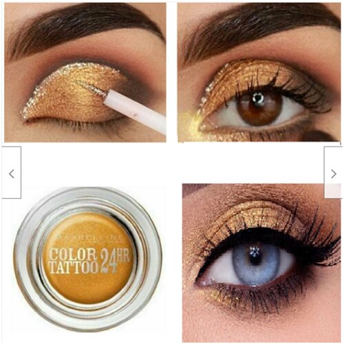 Maybelline Senčila in podlage Lidschatten Color Tattoo 24 H - 24K Gold Pozlačena Slike
