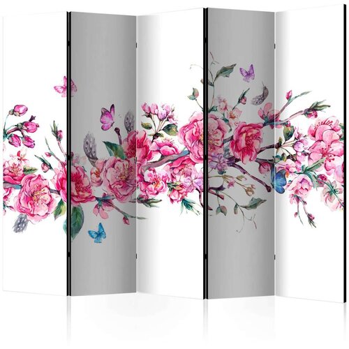  Paravan u 5 dijelova - Flowers and Butterflies II [Room Dividers] 225x172 Cijene