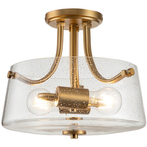 Elstead Lighting Elstead Quoizel Hollister Stropna svetilka Bowl Semi Stropna svetilka iz brušenega medenine, (22098303) Cene