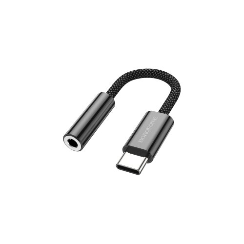  USB audio adapter Type-C to 3.5mm BOROFONE BV15 digital audio converter black Slike