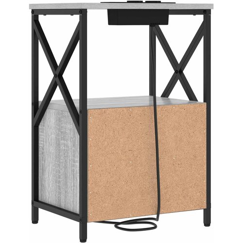  Noćni ormar 2 kom. Siva Sonoma 40 x 31 x 60 cm Slike