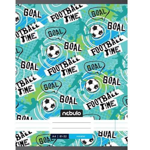 NEBULO speti zvezan črtasti zvezek z napisom football time 81-32 A/4 Cene