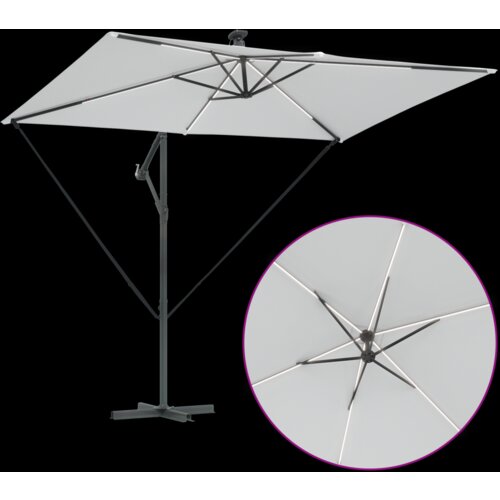 vidaXL Kantaliv dežnik z bananom Peščena 294 x 200 x 254 cm Cene