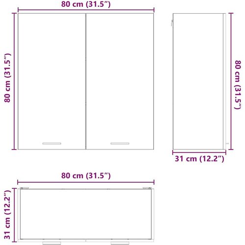 VidaXL viseći ormarić riga bijelo 80 x 31 x 80 cm konstruirano drvo Slike