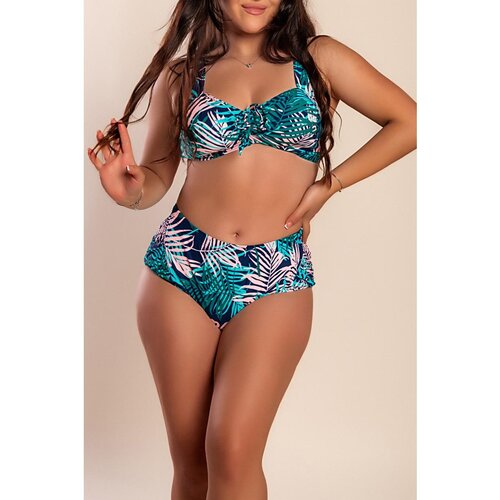 Fenzy Plus Size Dvodelne Kopalke S Potiskom, Turkizne Cene