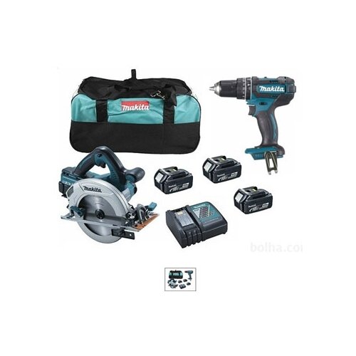 Makita set LXT DLX2140M (DHS710+DHP482+DC18RC+3xBL1840B+Torba) Cene