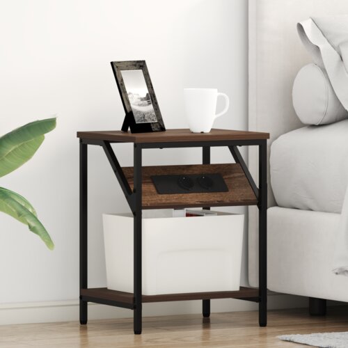vidaXL Nočne omarice 2 pcs Rjavi hrast 38 x 30 x 48 cm Konstruiran les Cene