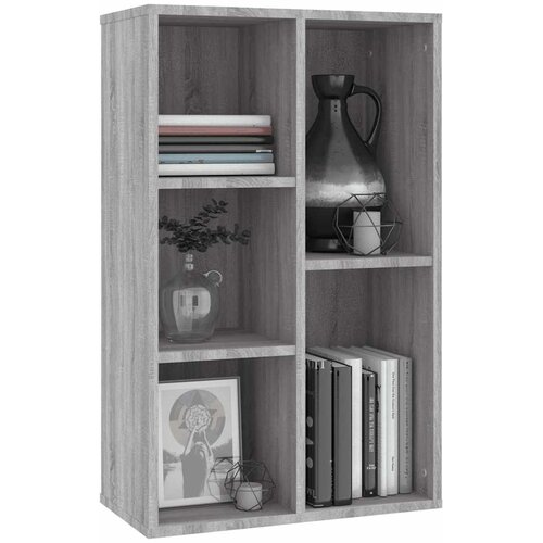  za knjige / komoda siva boja hrasta 50x25x80 cm drveni Slike