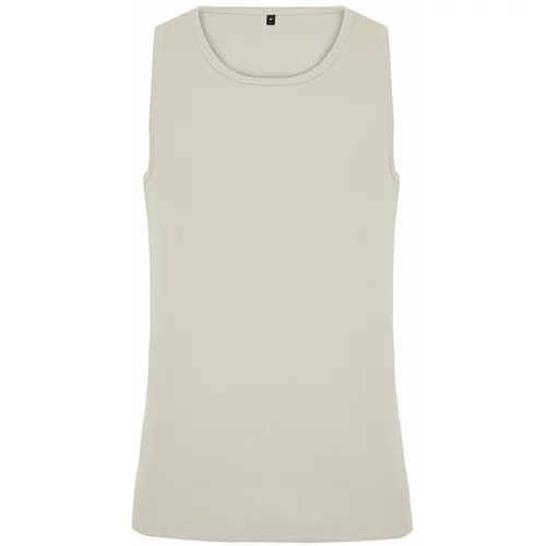 Trendyol Beige Men's Slim/Narrow Cut Corded Basic Sleeveless T-Shirt/Singlet