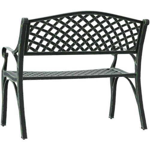 VidaXL vrtna klupa 102 cm od lijevanog aluminija zelena Slike