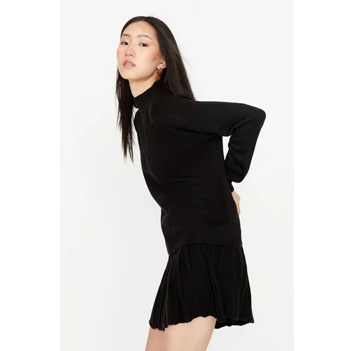 Trendyol Black Frill Detailed Sweater Skirt Knitwear Bottom-Top Set