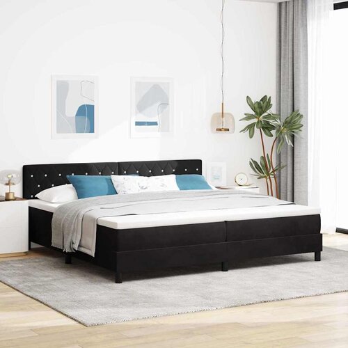  LED Box Spring Krevet s uzglavljem Crna 200 x 200 cm Bar&scaron;un Cijene