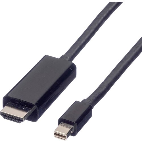 Value Mini-DisplayPort / HDMI adapterski kabel mini DisplayPort vtič\, HDMI-A vtič 2.00 m črna 11.99.5796 za&scaron;čiten DisplayPort kabel, (20415542) Cene
