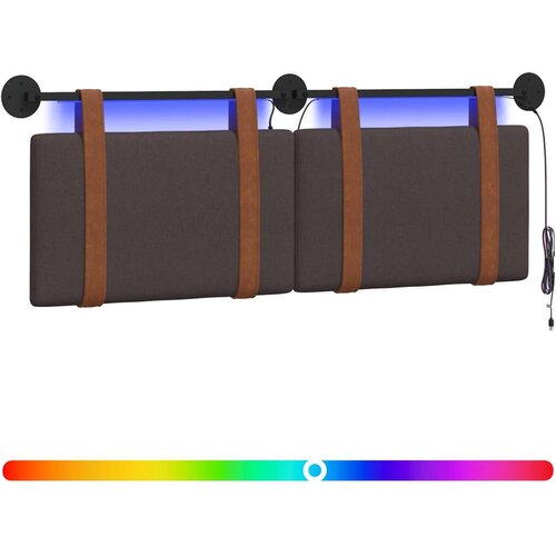  Viseće uzglavlje kreveta S LED svjetlom Tamno smeđa Antikni PU Slike