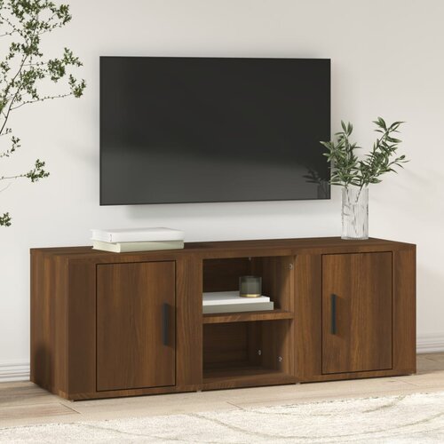 TV ormarić boja smeđeg hrasta 100x31,5x35 cm konstruirano drvo Slike