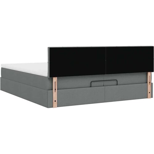 VidaXL Otomanski okvir kreveta s madracima tamnosivi 200x200cm tkanine Slike