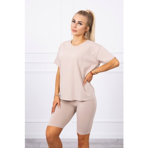 Kesi Set of top+leggings beige Cene