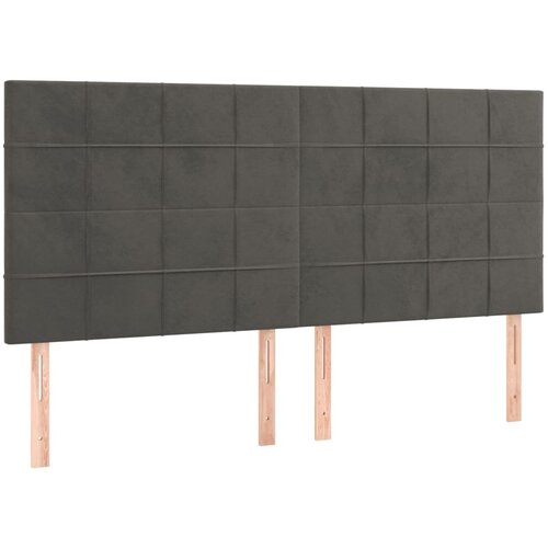 Maison Chic Posteljno vzglavje - Vzglavna omarica 4 kosa temno siv 80x5x78/88 cm žamet, (22078274) Cene